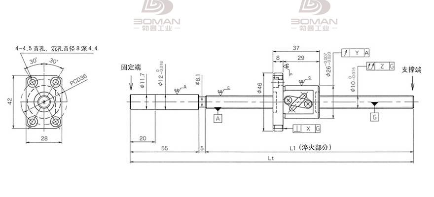 KURODA GG1004DS-BAPR-0455A c5级精密研磨丝杆黑田