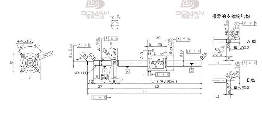 KURODA GP1002DS-EAFR-0320B-C3F 黑田精密丝杆