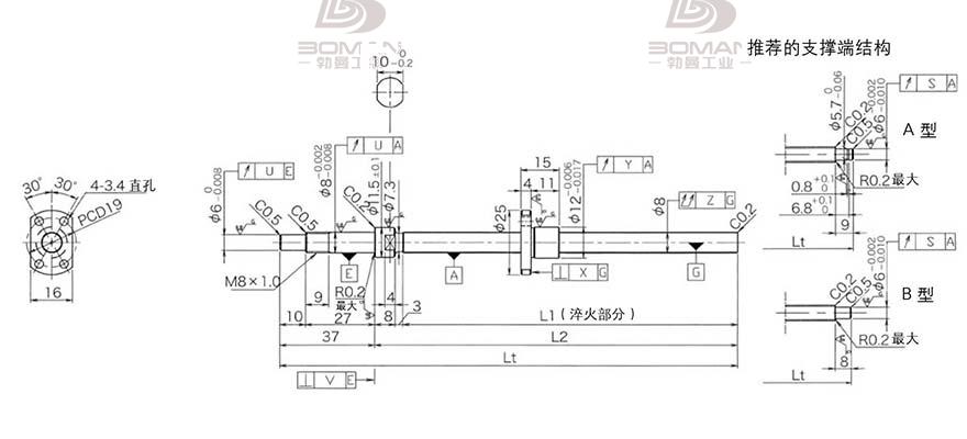 KURODA DP0801JS-HDNR-0180B-C3F 黑田丝杆替换尺寸视频