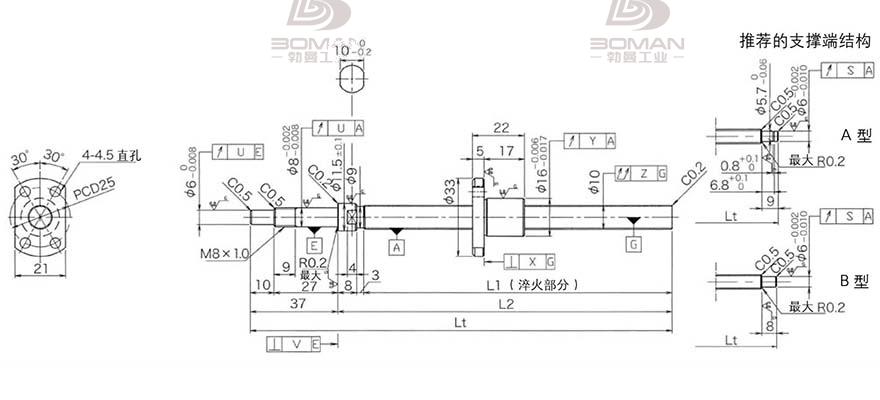 KURODA DP1002JS-HDNR-0220B-C3S 黑田丝杆替换尺寸图片视频