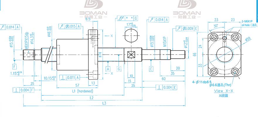TBI XSVR02010B1DGC5-399-P1 tbi滚珠丝杆尺寸表