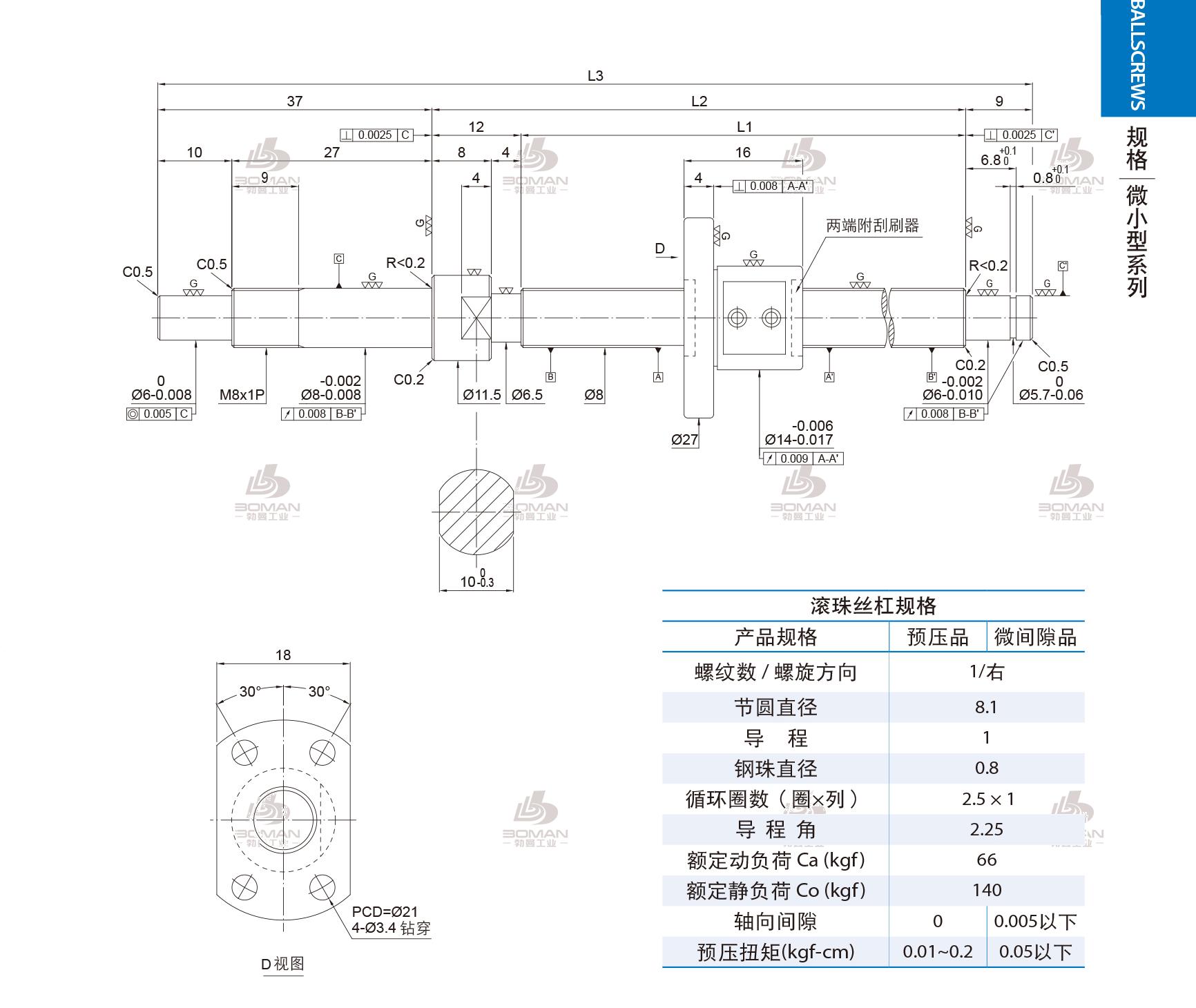 PMI FSM0801-C3-1R-0248 PMI丝杆型号介绍